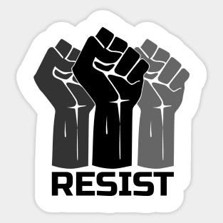 Resist with fist 3 - in black Sticker